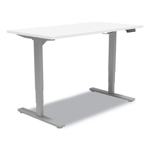 Union & Scale Essentials Electric Sit-Stand Desk - White/Aluminum
