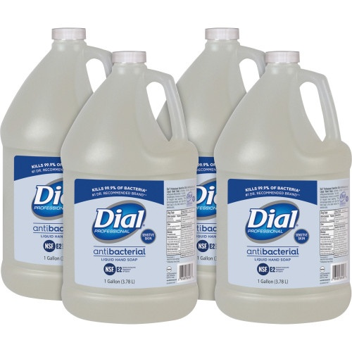 Dial Antibacterial Liquid Hand Soap for Sensitive Skin, Floral, 1 Gal, 4/Carton