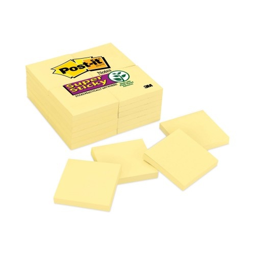 Post-It Pads in Canary Yellow, Value Pack, 3" X 3", 90 Sheets/Pad, 24 Pads/Pack