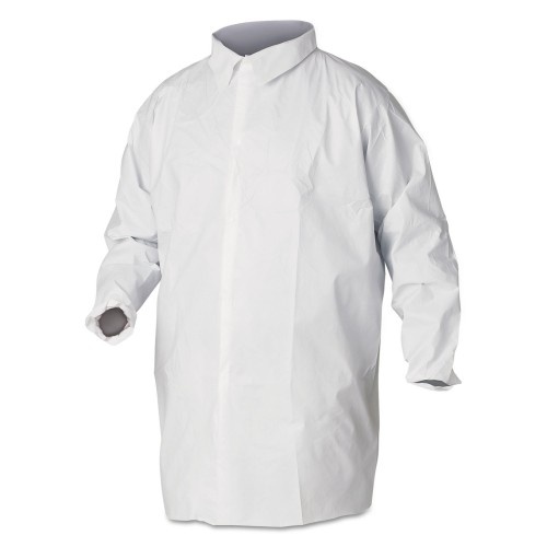 KleenGuard A40 Liquid and Particle Protection Lab Coats - 2X-Large, White, 30/Carton