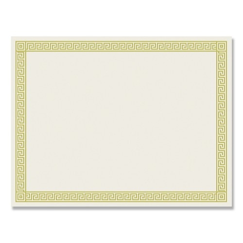 Foil Border Certificates - 8.5 x 11 Ivory/Gold, 12/Pack by Cosco