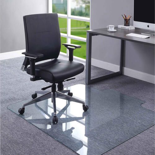 Lorell Tempered Glass Chairmat With Lip