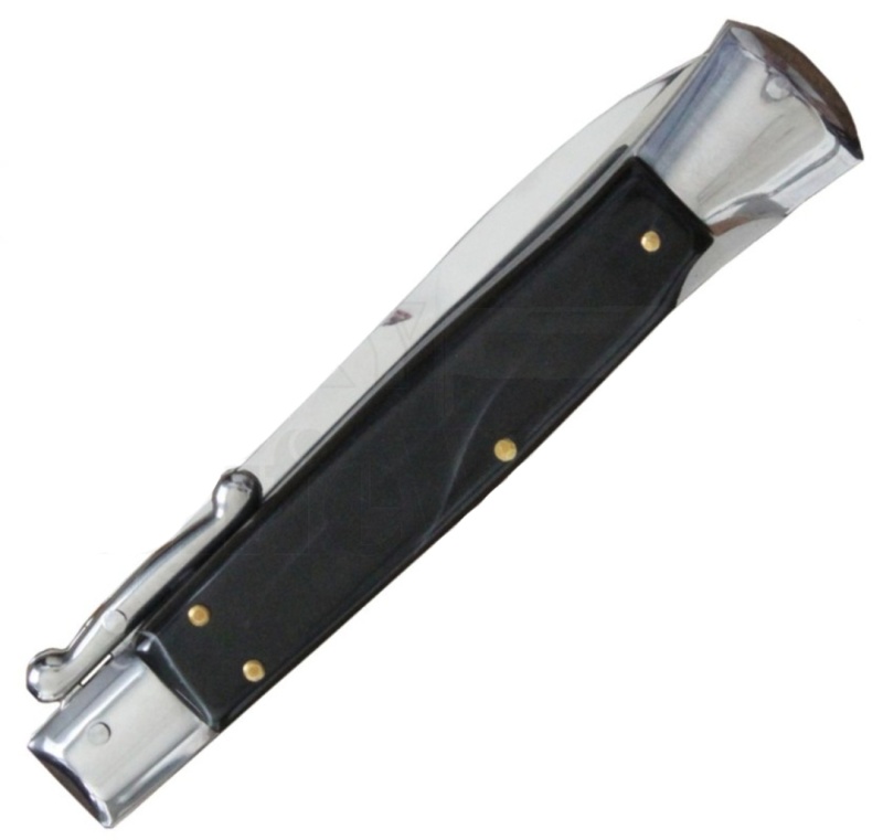 Milano 10" Swinguard Black Swirl Automatic Knife (4.2" Polish)