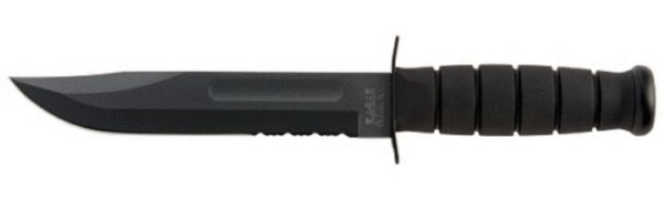 Ka-Bar 1214 - Full-Size Black Ka-Bar- Serrated Edge