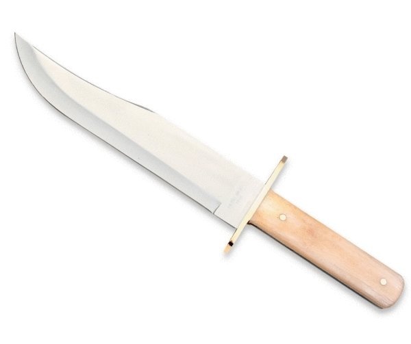 14 3/8 In. White Smooth Bone Bowie With Leather Sheath