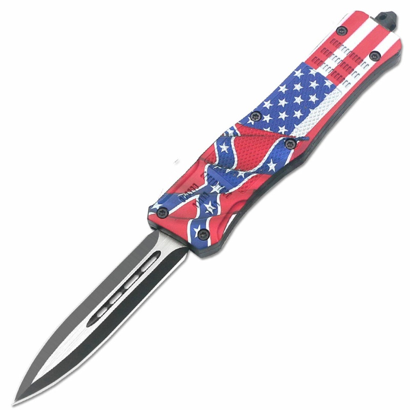 American Rebel Flag Swift Otf Knife Double Edge Blade