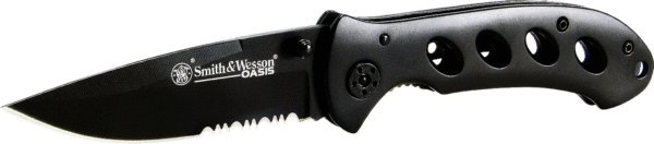 Smith & Wesson Oasis Liner Lock Folding Knife Partially Serr