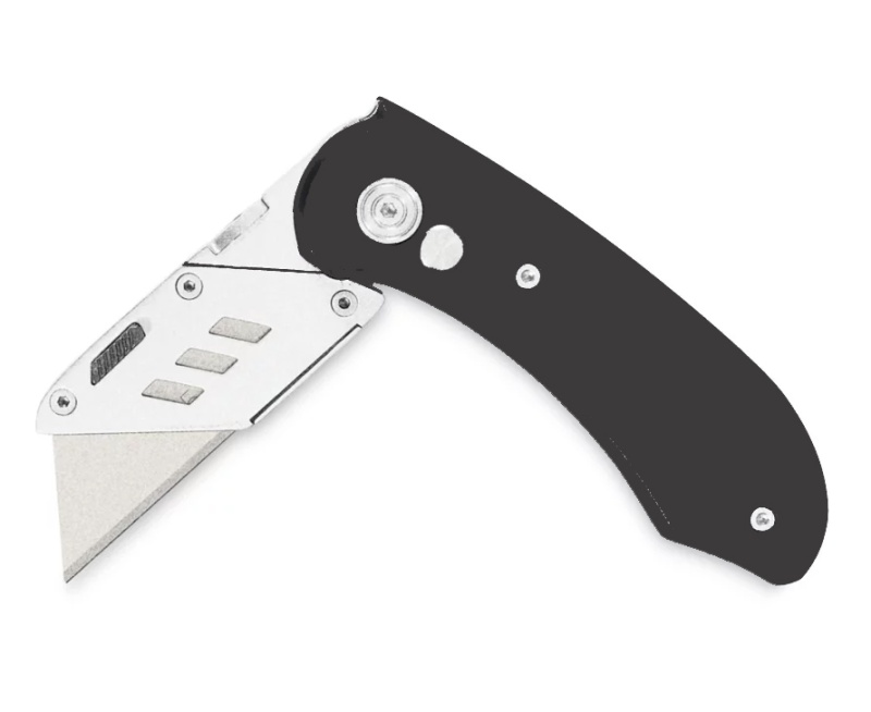 Compact Utility Knife Safely Folds To Fit In Your Pocket. W/Clip Black