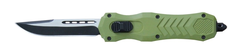 Delta Force Hd Otf Automatic Knife Green (3.75" Two-Tone)