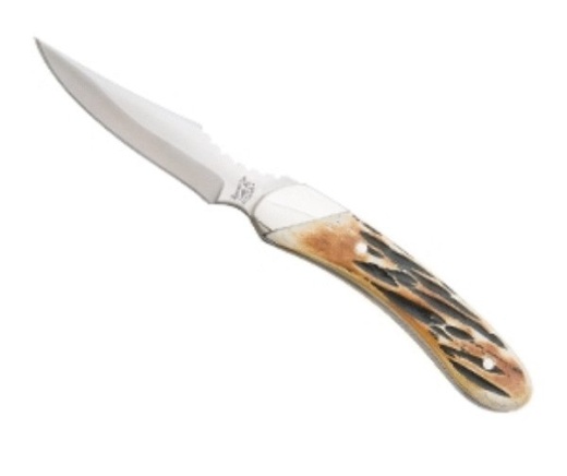 6 3/4 In. Genuine India Stag Bone Caper W/Leather Sheath