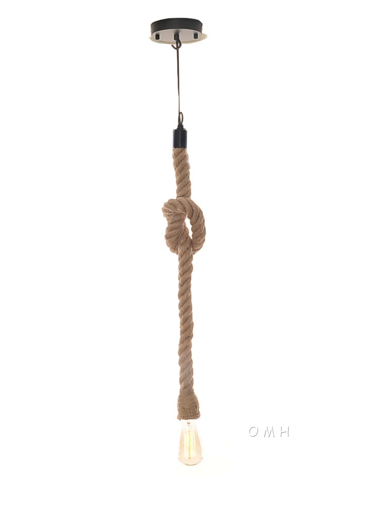 Rope Pendant Lamp - Single Bulb