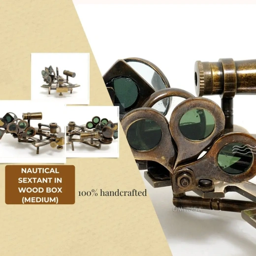 Nautical Sextant in Wood Box (Medium)