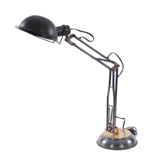 Brass Table Spring Lamp On Round Base