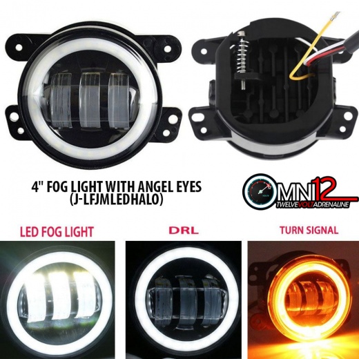 Omni12 Jeep World 4" Fog Light With Angel Eyes Special For Jeep With Turn Light