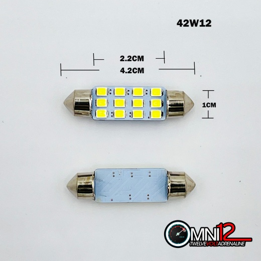 42Mm Smd Led Festoon Style Bulbs White - 1 Pair by Omni12