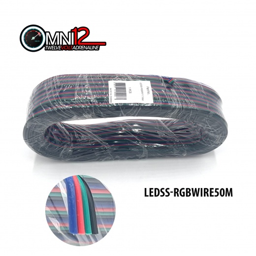 RGB Wire Roll - 50 Meter Roll of 4 Wire RGB LED Install Accessories