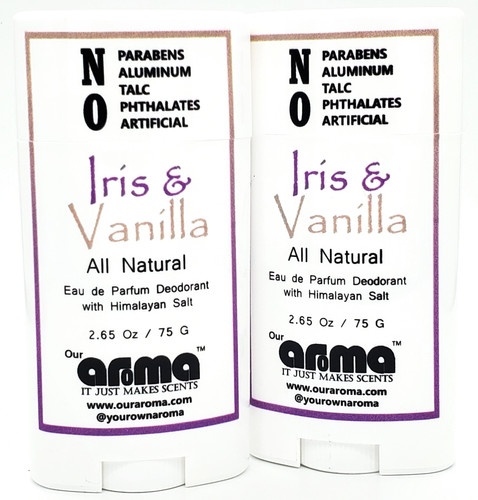 Aroma Iris & Vanilla 2.65 Oz All-Natural Deodorant Set Of 2