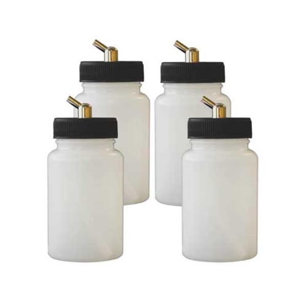 4 Pack - 3 Oz Plastic Bottle Assembly For H Model Airbrush