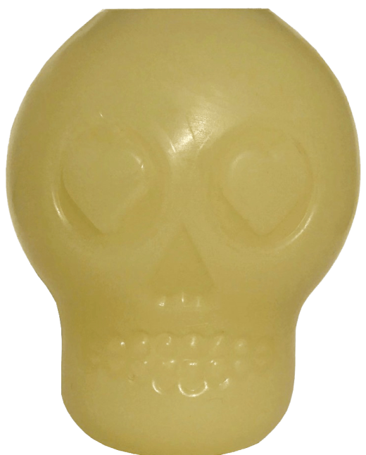 Sugar Skull Durable Rubber Chew Toy & Treat Dispenser - Large - Pink