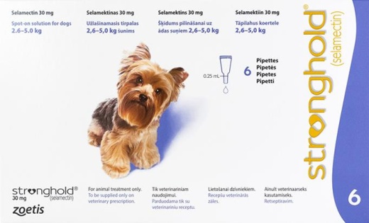 Stronghold Violet Dogs 5-10Lbs (2.3-4.5Kg) - 6 Pack: Effective Parasite Protection for Small Dogs