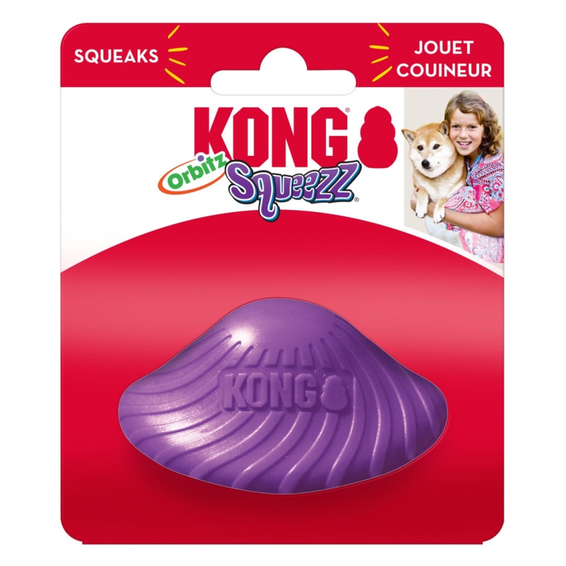 Kong Squeezz Orbitz Dog Toy Saucer Assorted 1Ea/Sm/Md