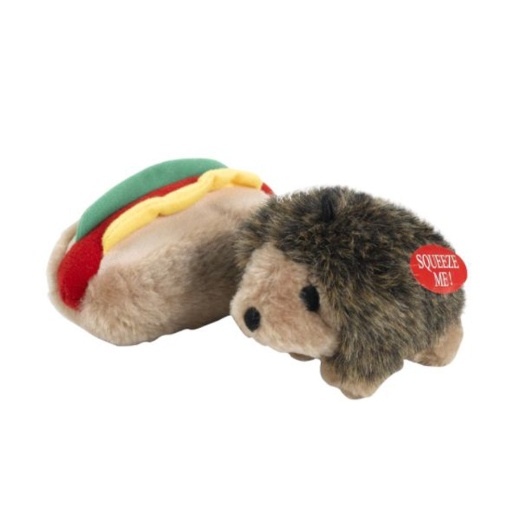 Aspen Hedgehog And Hotdog With Squeakers Small Dog And Puppy Toy Multi-Color Small 2 Pack
