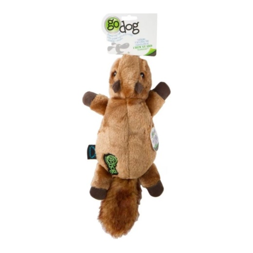 goDog Flatz Squirrel Dog Toy Brown - Durable Chew Toy for Dogs