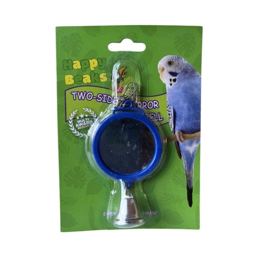 A & E Cages Happy Beaks 2-Sided Mirror With Bell Bird Toy