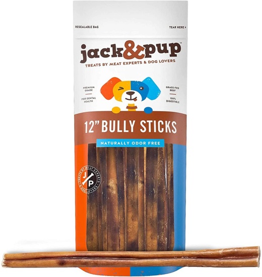 Jack And Pup Bully Stick 12" Bulk(100) - High-Quality Dog Treats