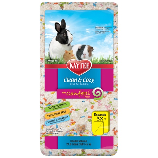 Kaytee Clean Cozy Confetti Bedding White Paper Bedding with Colored Confetti Paper