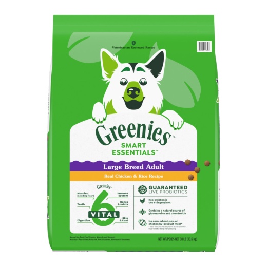 Greenies Smart Essentials Large Breed Dry Dog Food Chicken & Rice 30Lbs
