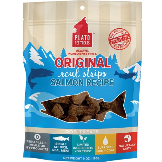 Plato Dog Treats Salmon Strips 6Oz