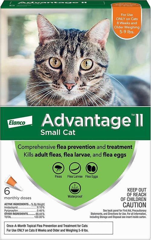 Advantage II Cat Small Orange 6-Pack: Buy Online for Effective Flea Prevention and Treatment
