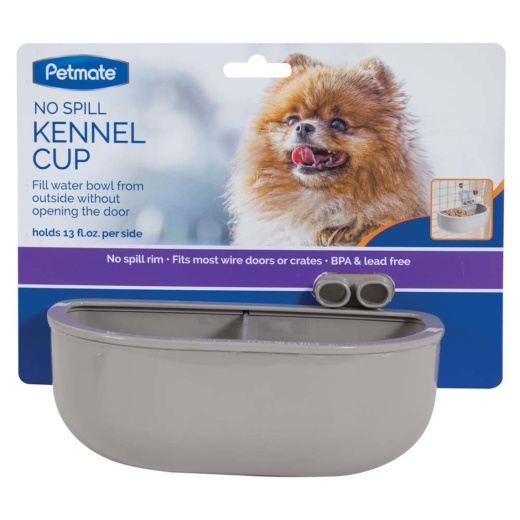Petmate No Spill Kennel Cup Double Grey 1Ea/One Size