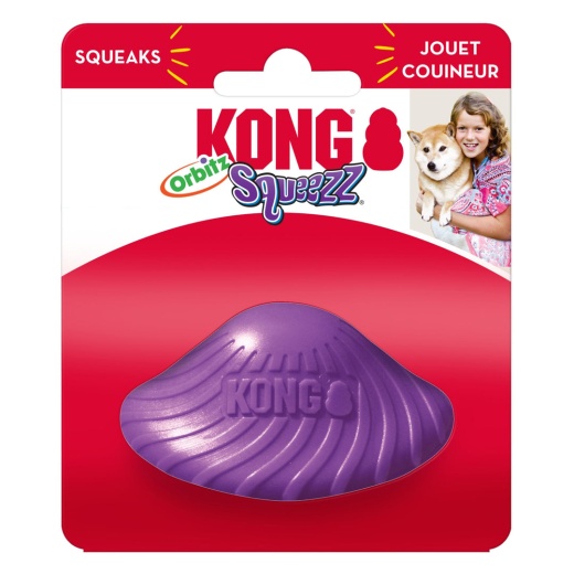 Kong Squeezz Orbitz Dog Toy Saucer Assorted 1Ea/Sm/Md