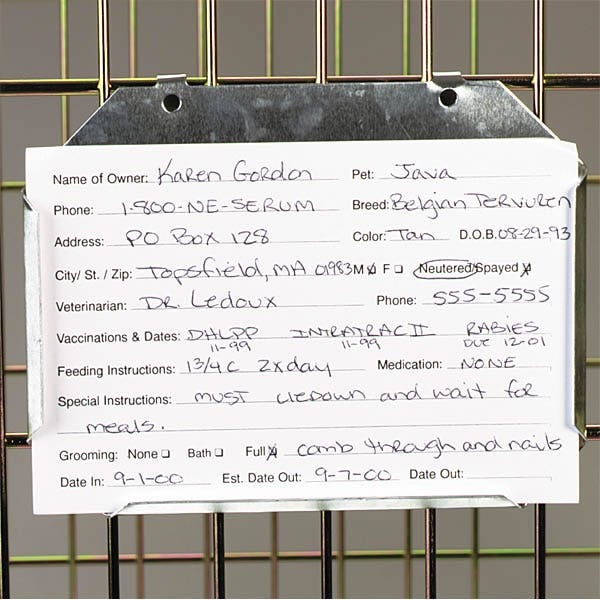 Kennel Cards, 100 Pk