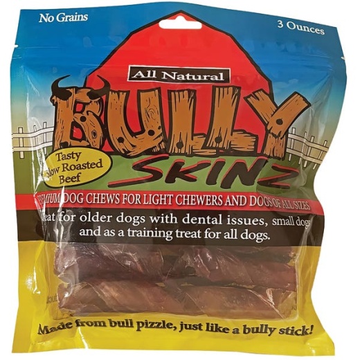 Scoochie Bully Skinz 3 Oz - Natural Beef Dog Chews for a Healthy Snack