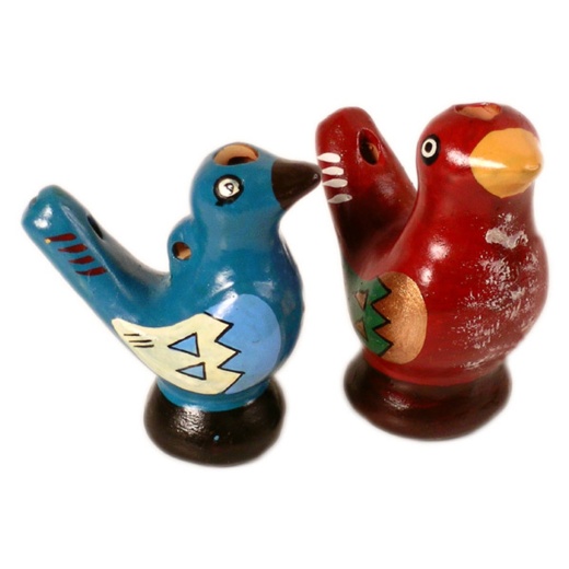 Six Pack Lot Bird Chirp Water Whistle Peruvian Toy Instrument Wholesale Assortment