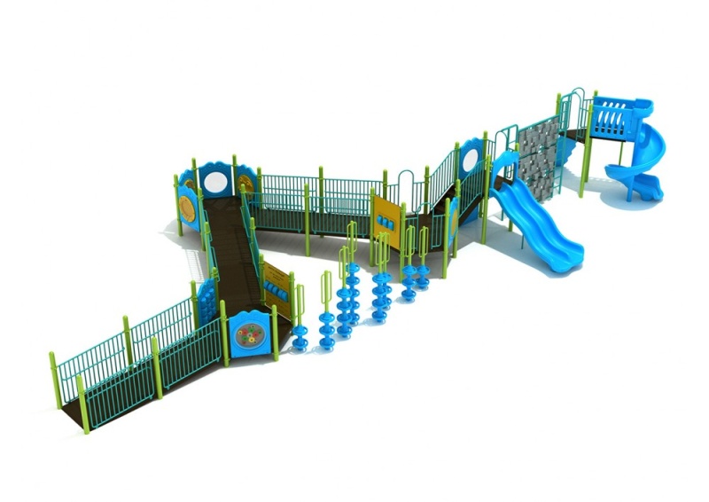 Caprock Canyons Playground Structure with Interactive Games, Slides and Climbers