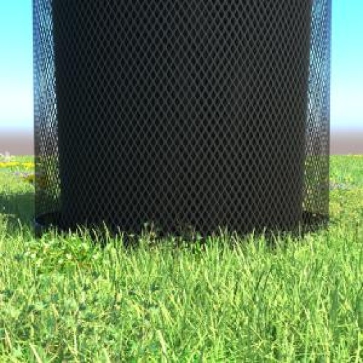 32 Gallon Expanded Steel Trash Receptacle with Liner
