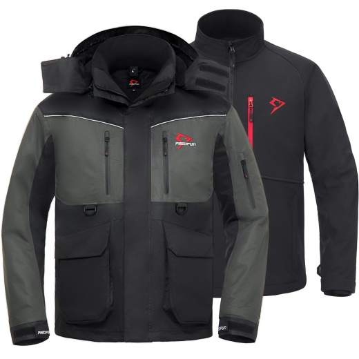 Ice Fishing Suits | Insulated Jacket & Bibs | Jacket / Veil Camo / M |  Piscifun