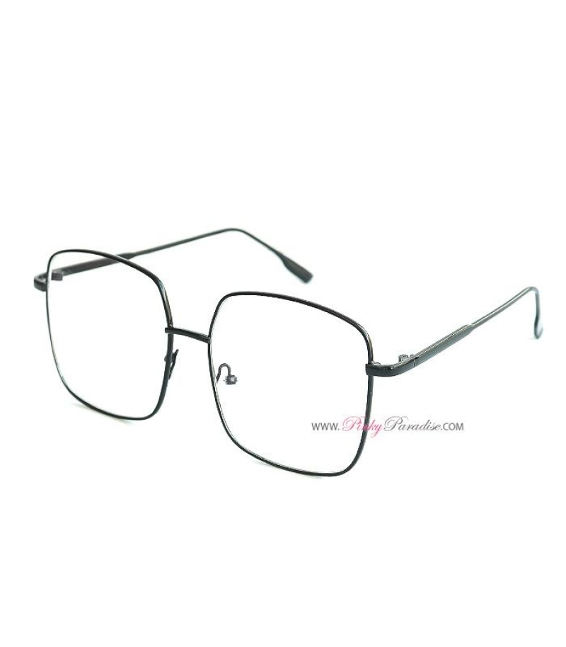Square Metal Frame Clear Glasses