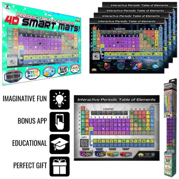Popar Periodic Table Of Elements 4D Smart Chart, Mats, & App Package-Unlimited Users