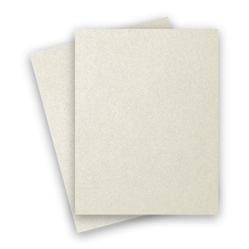 FAV Shimmer Pure Cream - 8.5 x 11 Card Stock Paper - 92lb Cover (250gsm) 