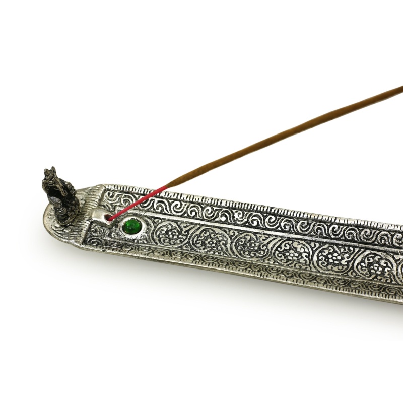 Incense Burner - Ornate Metal Ganesh Rectangular