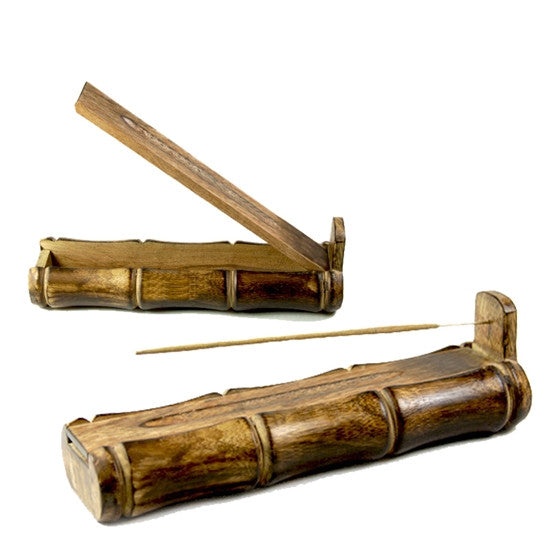 Incense Gift Set - Bamboo Burner + 3 Meditation Incense Sticks Packs And Holiday Greeting - Happy Holidays