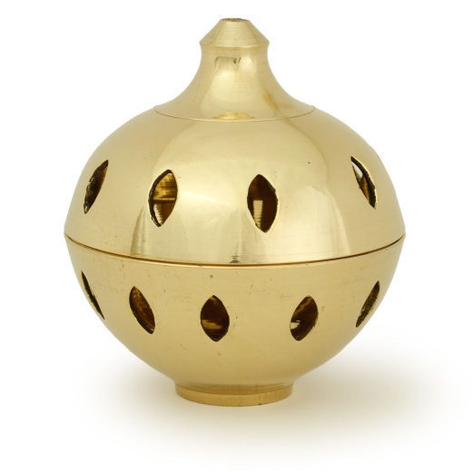 Brass Burner with Clear Ball - Perfect for Incense Burning