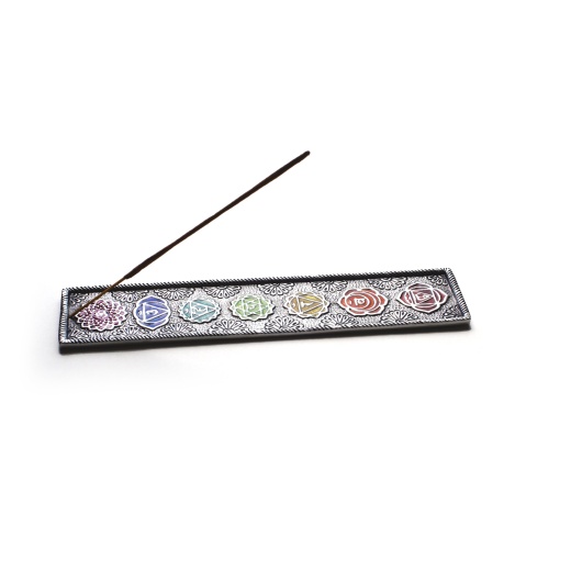 Incense Burner - Ornate Metal Seven Chakras - 10.75" by Prabhuji's Gifts