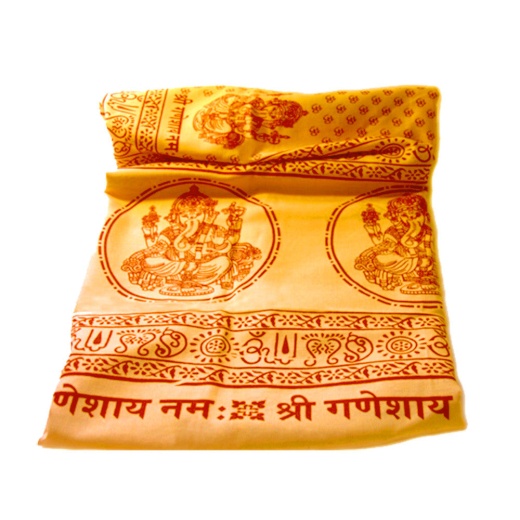 Meditation Yoga Prayer Shawl - Ganesh - Yellow Large