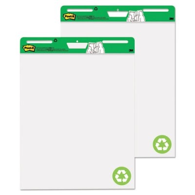 Post-It® Easel Pad Made With Recycled Paper, 25" X 30", White, 2 Pack